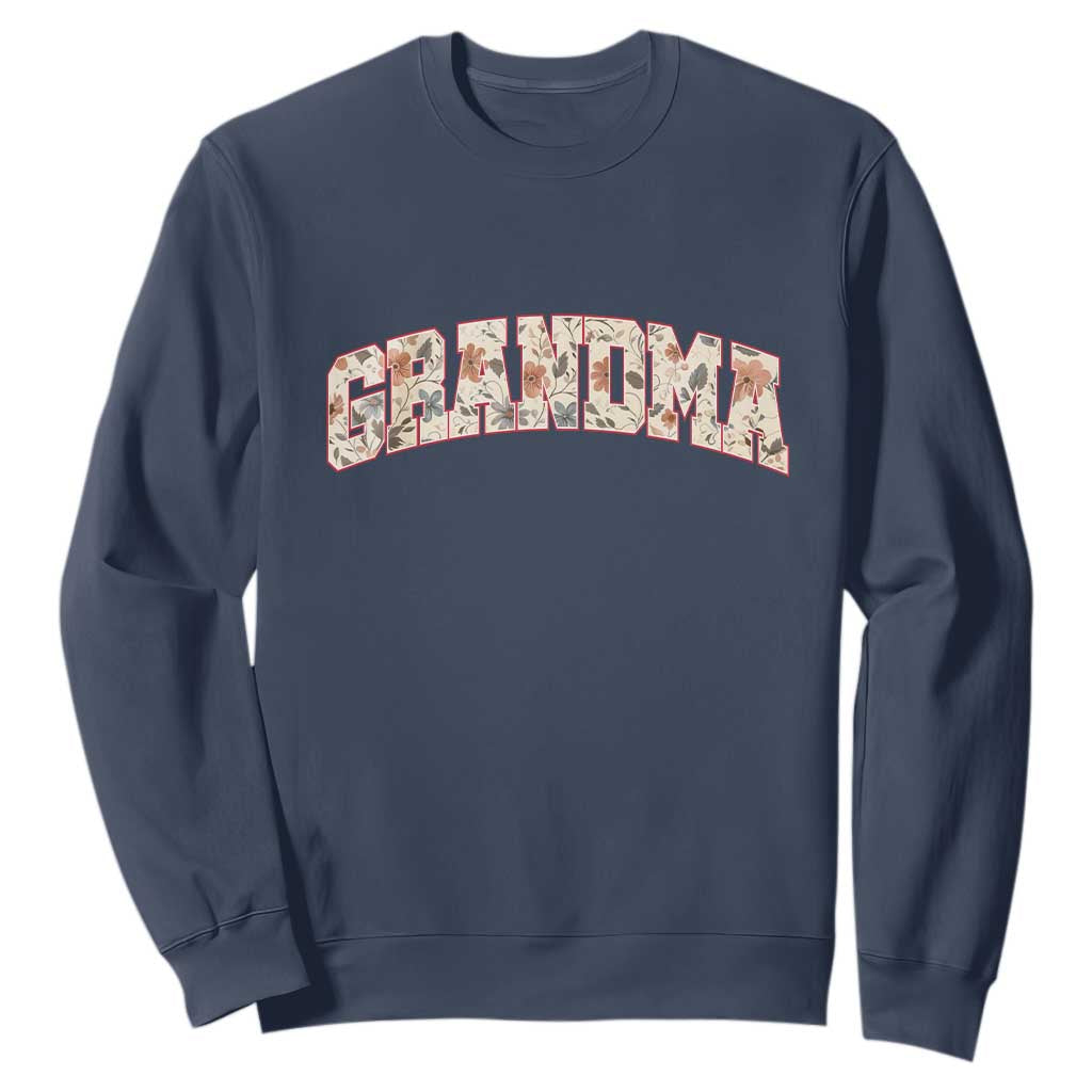 Vintage Floral Grandma Sweatshirt Mothers Day Gift Idea TS12 Navy Print Your Wear