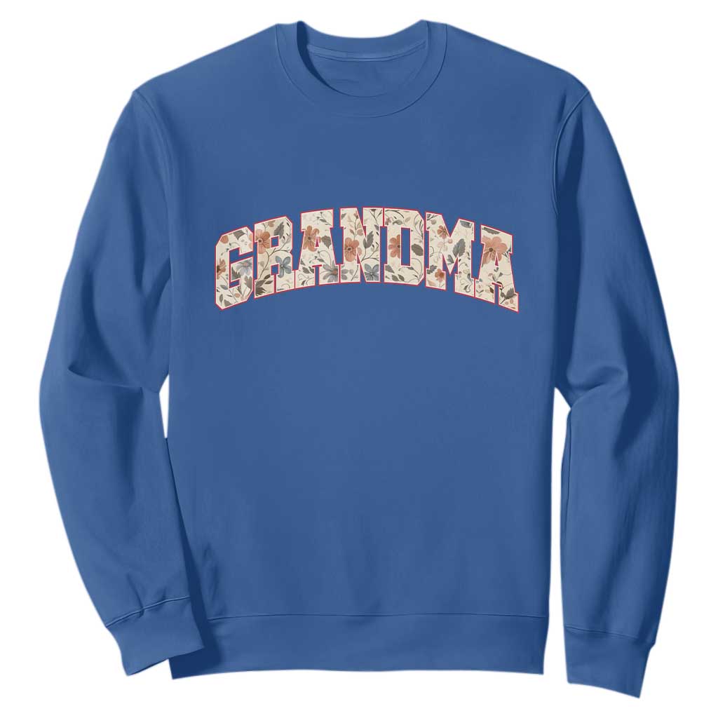 Vintage Floral Grandma Sweatshirt Mothers Day Gift Idea TS12 Royal Blue Print Your Wear