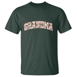 Vintage Floral Grandma T Shirt Mothers Day Gift Idea TS12 Dark Forest Green Print Your Wear