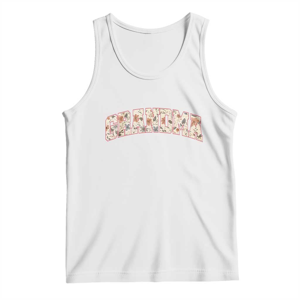Vintage Floral Grandma Tank Top Mothers Day Gift Idea TS12 White Print Your Wear