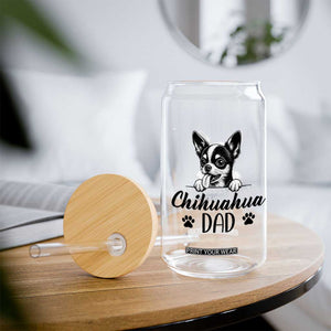 Proud Chihuahua Dad Glass Can Dog Lover Gift Idea TS12 Print Your Wear