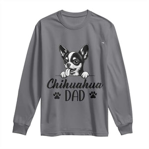 Proud Chihuahua Dad Long Sleeve Shirt Dog Lover Gift Idea TS12 Charcoal Print Your Wear