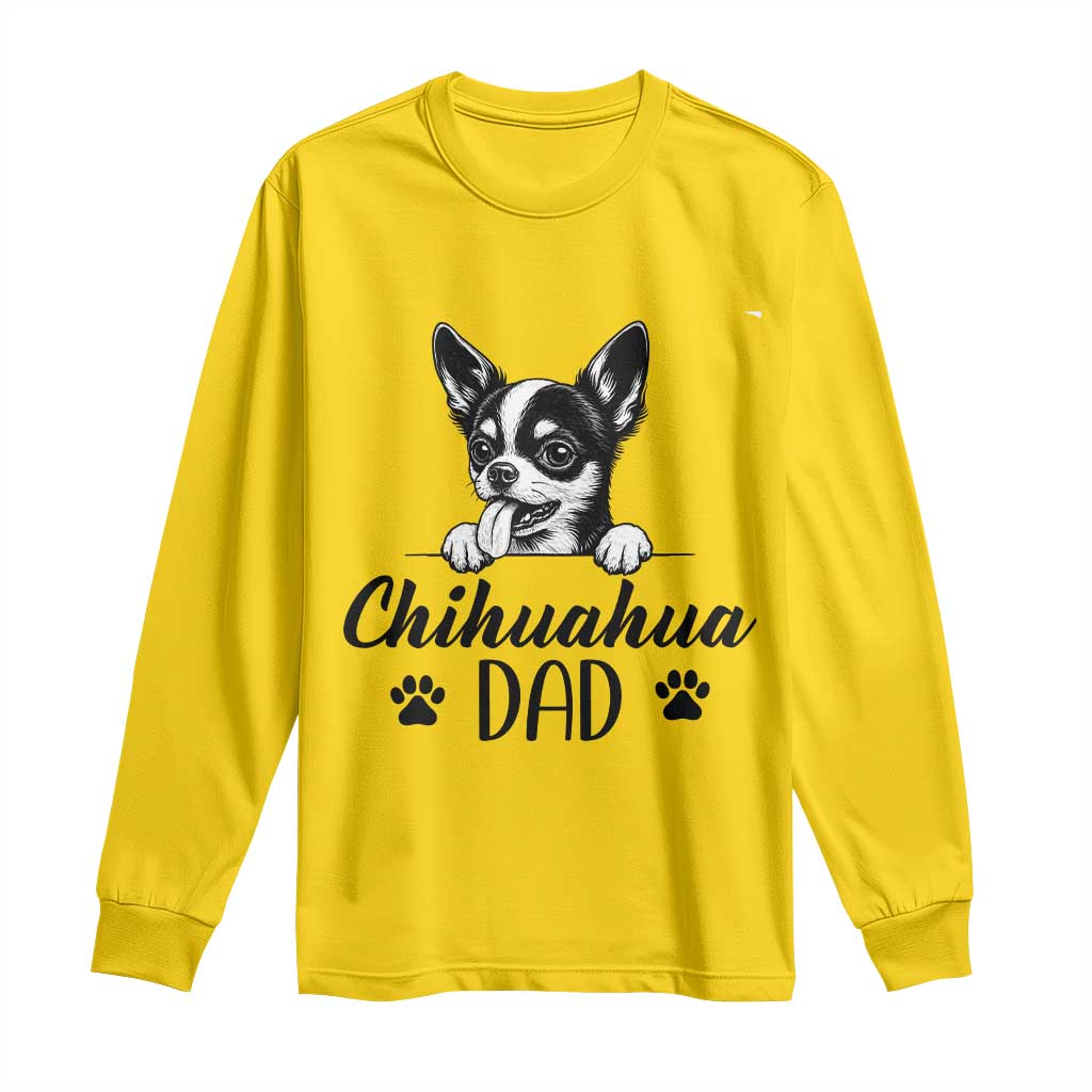 Proud Chihuahua Dad Long Sleeve Shirt Dog Lover Gift Idea TS12 Daisy Print Your Wear