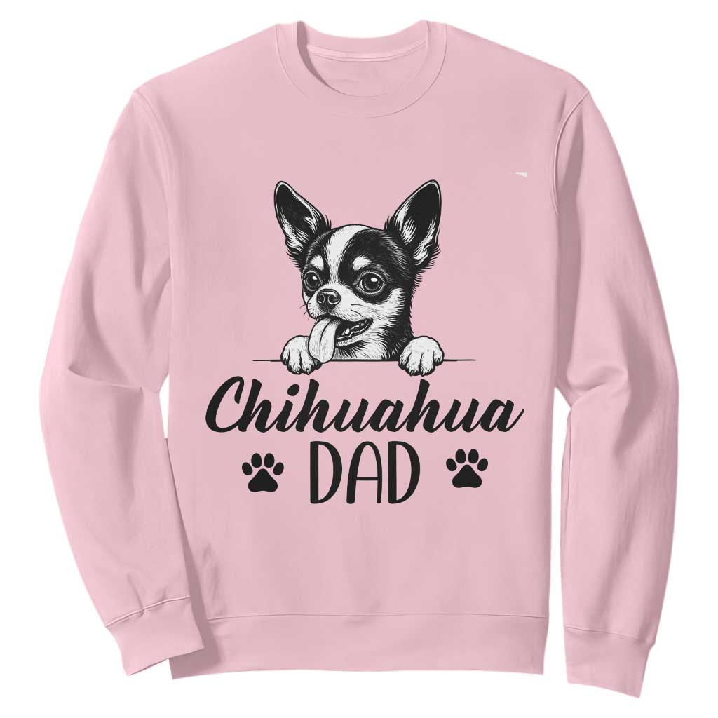 Proud Chihuahua Dad Sweatshirt Dog Lover Gift Idea TS12 Light Pink Print Your Wear