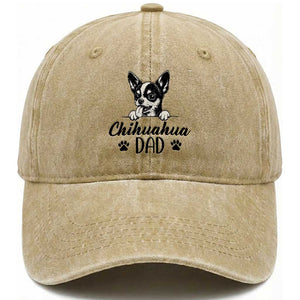 Proud Chihuahua Dad Washed Cotton Baseball Cap Dog Lover Gift Idea TS12 Print Your Wear
