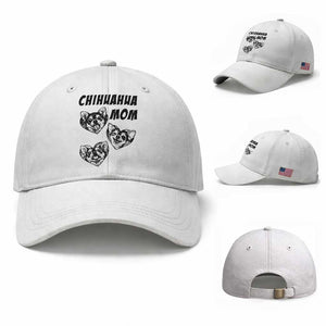 Proud Chihuahua Mom Baseball Cap Ankle Biter Dog Lover TS12 Baseball Cap Universal Fit White Print Your Wear