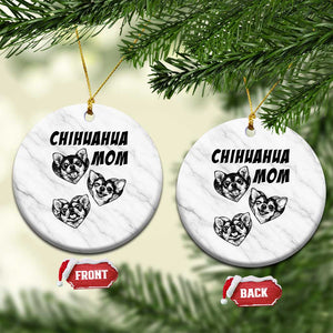 Proud Chihuahua Mom Ceramic Ornament Ankle Biter Dog Lover TS12 1pc White Marble Print Your Wear