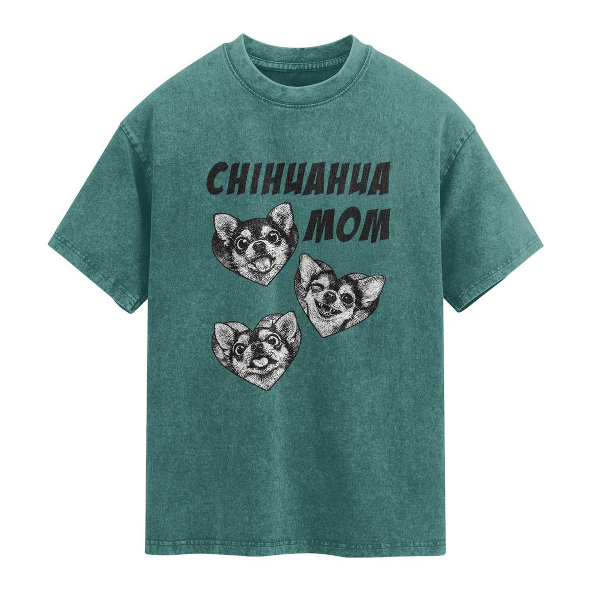 Proud Chihuahua Mom Washed Cotton T-Shirt Ankle Biter Dog Lover