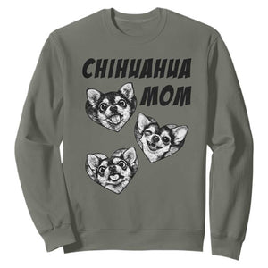 Proud Chihuahua Mom Sweatshirt Ankle Biter Dog Lover TS12 Military Green Print Your Wear