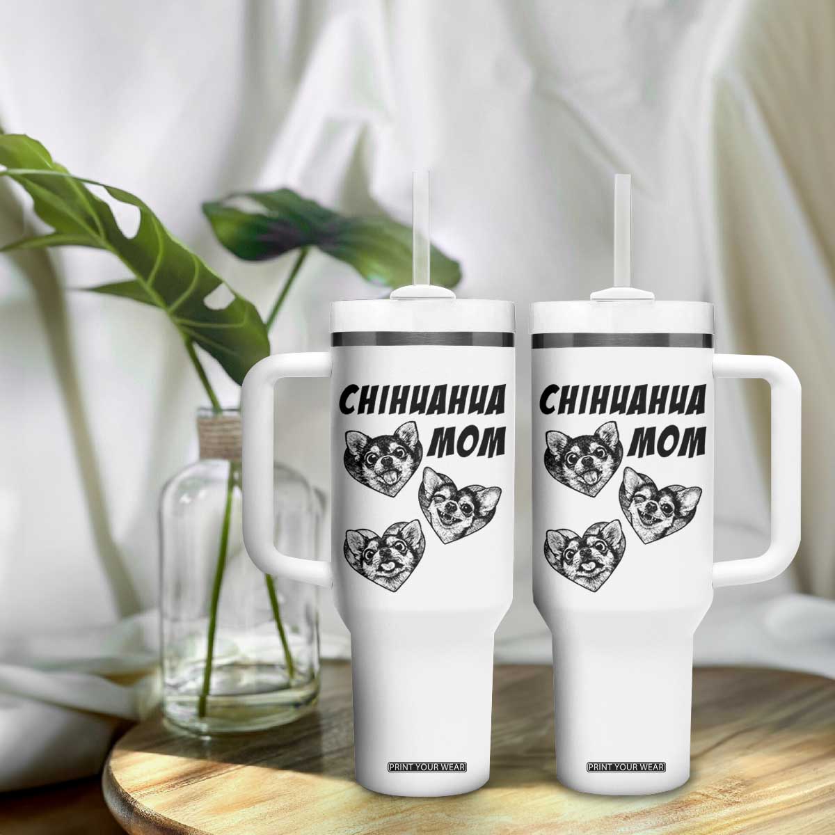 Proud Chihuahua Mom Tumbler With Handle Ankle Biter Dog Lover TS12 Print Your Wear