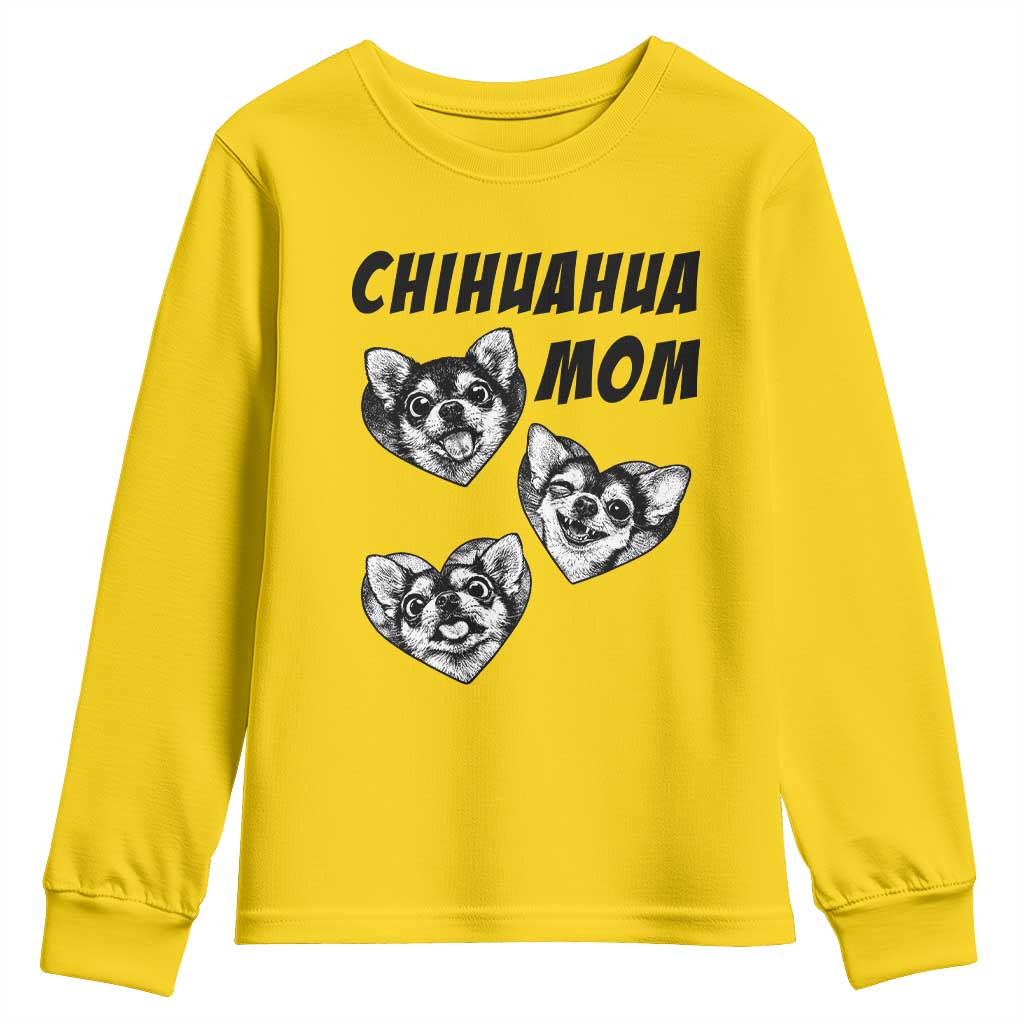 Proud Chihuahua Mom Youth Sweatshirt Ankle Biter Dog Lover TS12 Daisy Print Your Wear