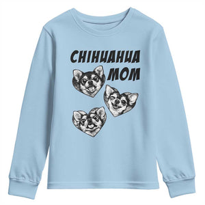 Proud Chihuahua Mom Youth Sweatshirt Ankle Biter Dog Lover TS12 Light Blue Print Your Wear