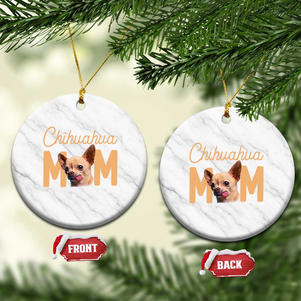 Proud Dog Mom Chihuahua Ceramic Ornament Mothers Day Lover Gift TS12 1pc White Marble Print Your Wear