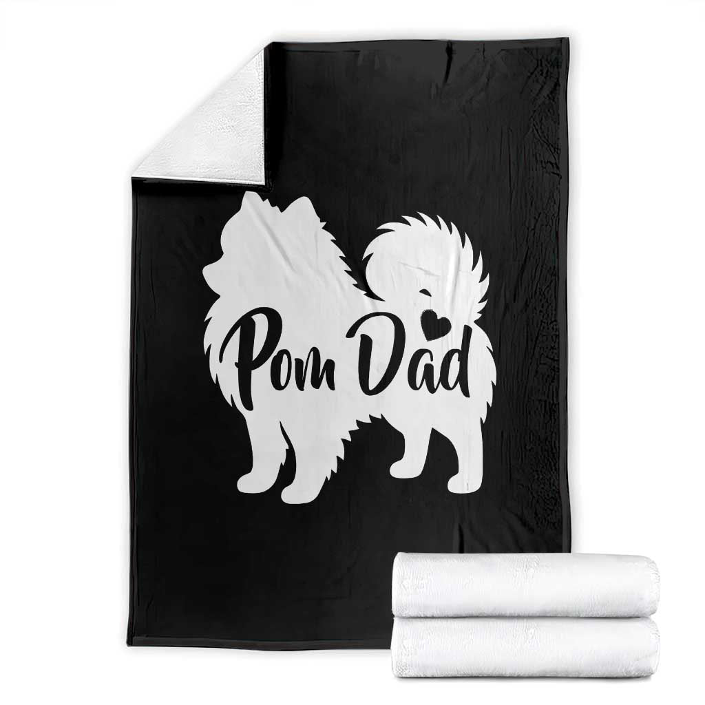 Proud Pomeranian Dad Throw Blanket Small Breed Dog Owner Gift TS12 Black Print Your Wear