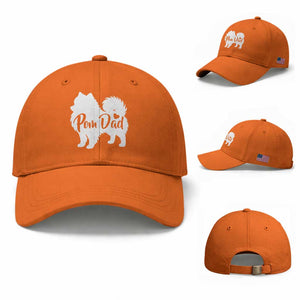 Proud Pomeranian Dad Baseball Cap Small Breed Dog Owner Gift TS12 Baseball Cap Universal Fit Orange Print Your Wear