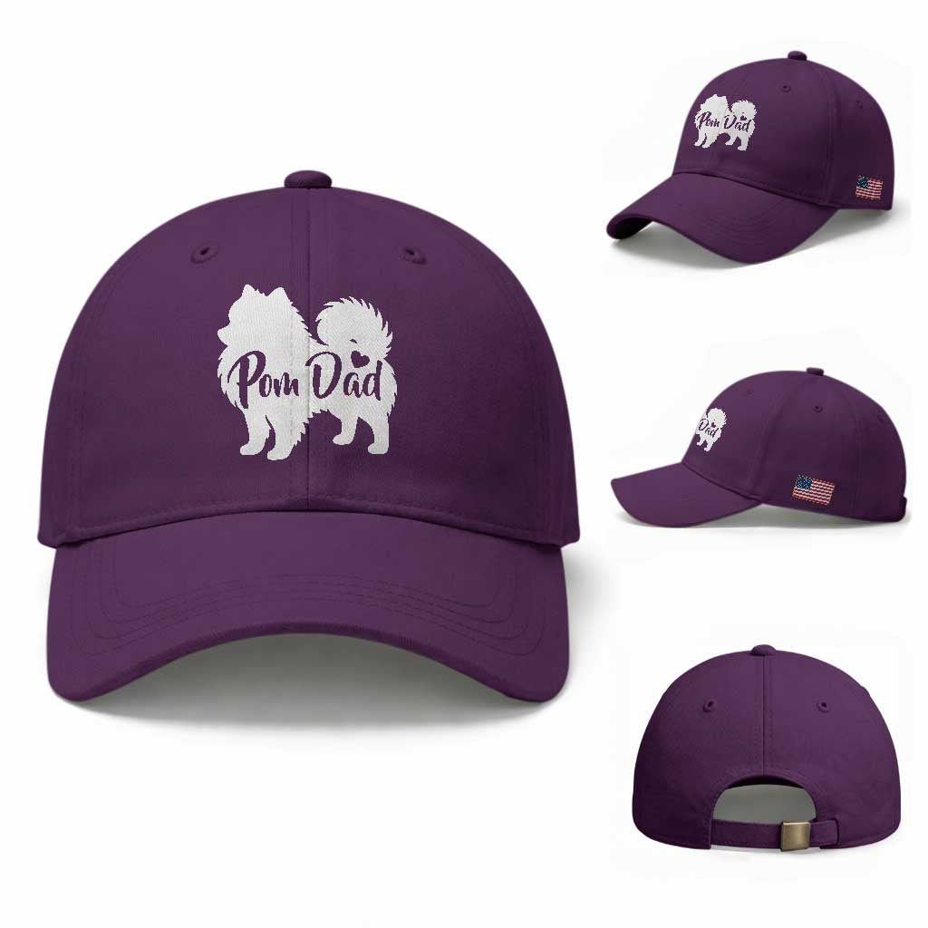 Proud Pomeranian Dad Baseball Cap Small Breed Dog Owner Gift TS12 Baseball Cap Universal Fit Purple Print Your Wear