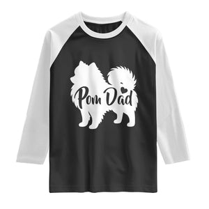 Proud Pomeranian Dad Raglan Shirt Small Breed Dog Owner Gift TS12 Black White Print Your Wear