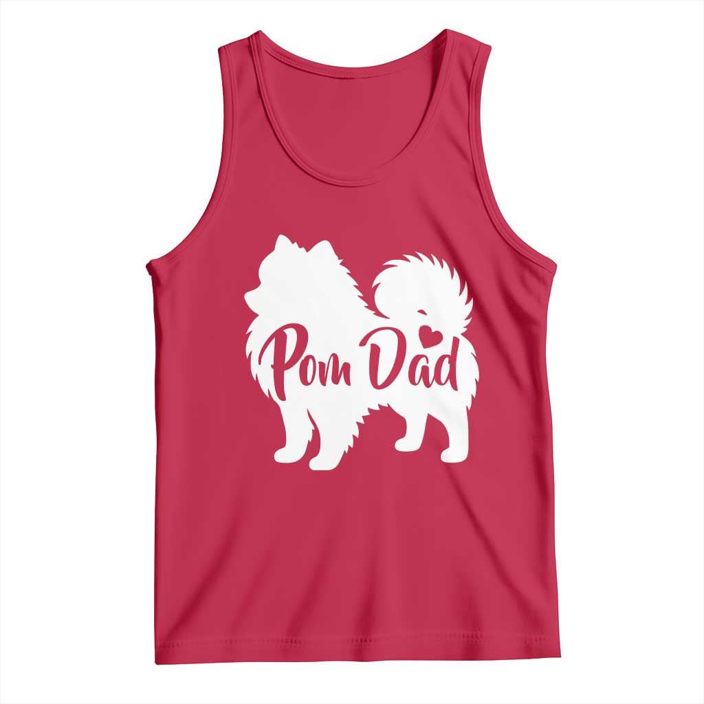 Proud Pomeranian Dad Tank Top Small Breed Dog Owner Gift TS12 Red Print Your Wear