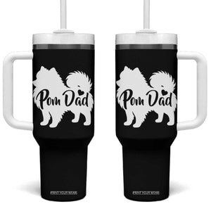 Proud Pomeranian Dad Tumbler With Handle Small Breed Dog Owner Gift TS12 One Size: 40 oz Black Print Your Wear