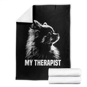My Therapist Is A Pomeranian Throw Blanket Dog Lover Gift Idea TS12 Black Print Your Wear