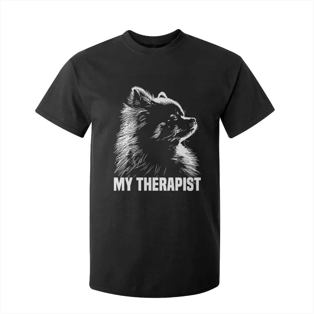 My Therapist Is A Pomeranian T Shirt For Kid Dog Lover Gift Idea TS12 Black Print Your Wear