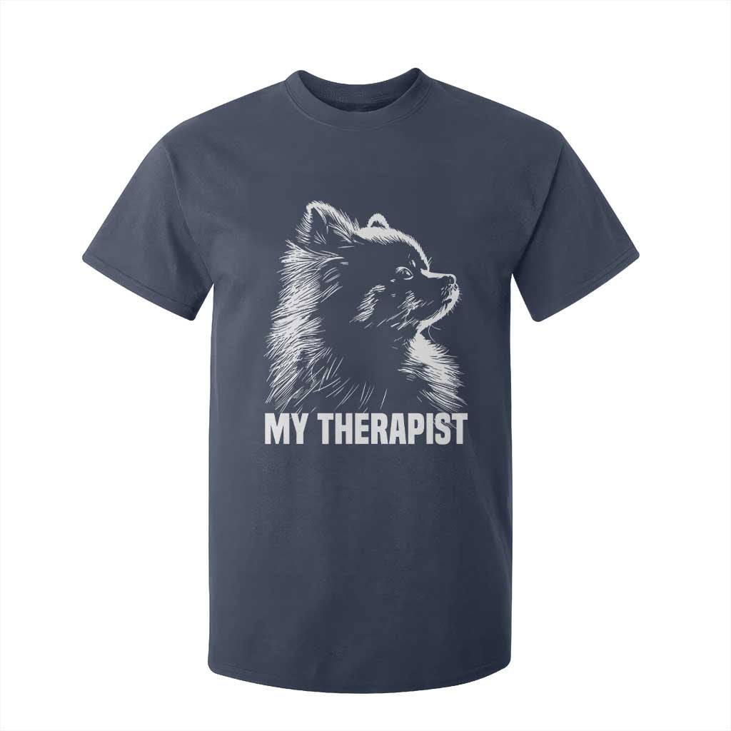 My Therapist Is A Pomeranian T Shirt For Kid Dog Lover Gift Idea TS12 Navy Print Your Wear