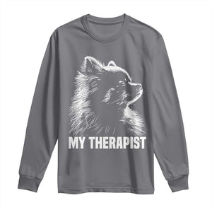 My Therapist Is A Pomeranian Long Sleeve Shirt Dog Lover Gift Idea TS12 Charcoal Print Your Wear