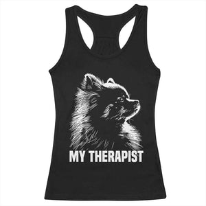 My Therapist Is A Pomeranian Racerback Tank Top Dog Lover Gift Idea TS12 Black Print Your Wear