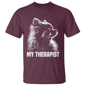 My Therapist Is A Pomeranian T Shirt Dog Lover Gift Idea TS12 Maroon Print Your Wear