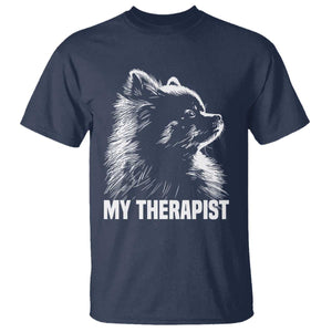 My Therapist Is A Pomeranian T Shirt Dog Lover Gift Idea TS12 Navy Print Your Wear