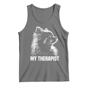 My Therapist Is A Pomeranian Tank Top Dog Lover Gift Idea TS12 Black Heather Print Your Wear