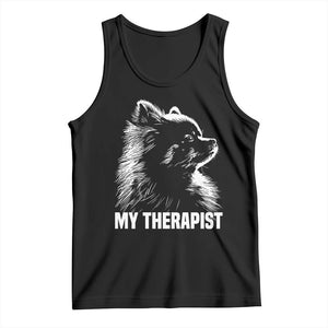 My Therapist Is A Pomeranian Tank Top Dog Lover Gift Idea TS12 Black Print Your Wear