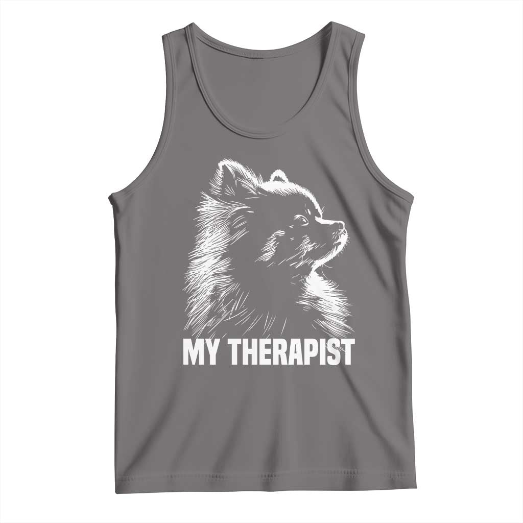 My Therapist Is A Pomeranian Tank Top Dog Lover Gift Idea TS12 Deep Heather Print Your Wear