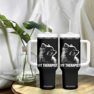 My Therapist Is A Pomeranian Tumbler With Handle Dog Lover Gift Idea TS12 Print Your Wear