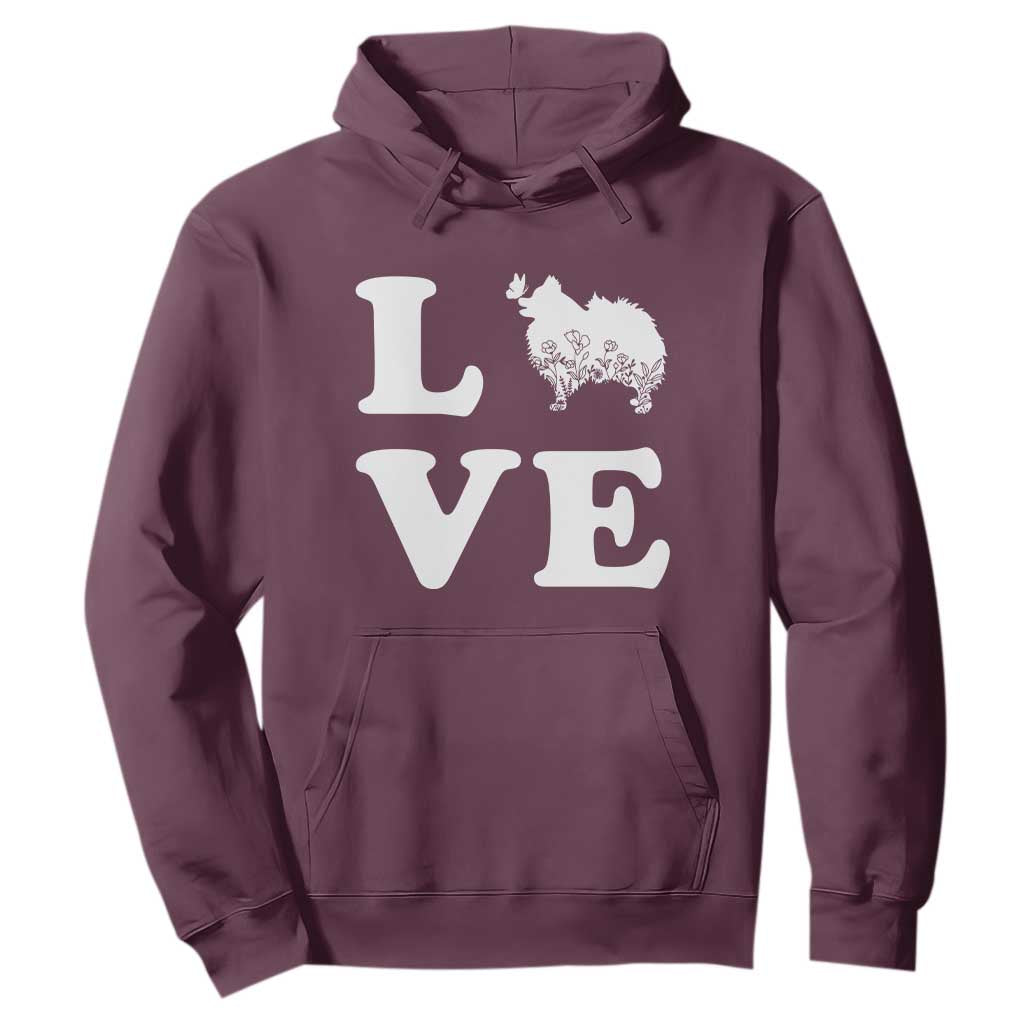 Love Pomeranian Hoodie Cute Pom Dog Lover Gift TS12 Maroon Print Your Wear