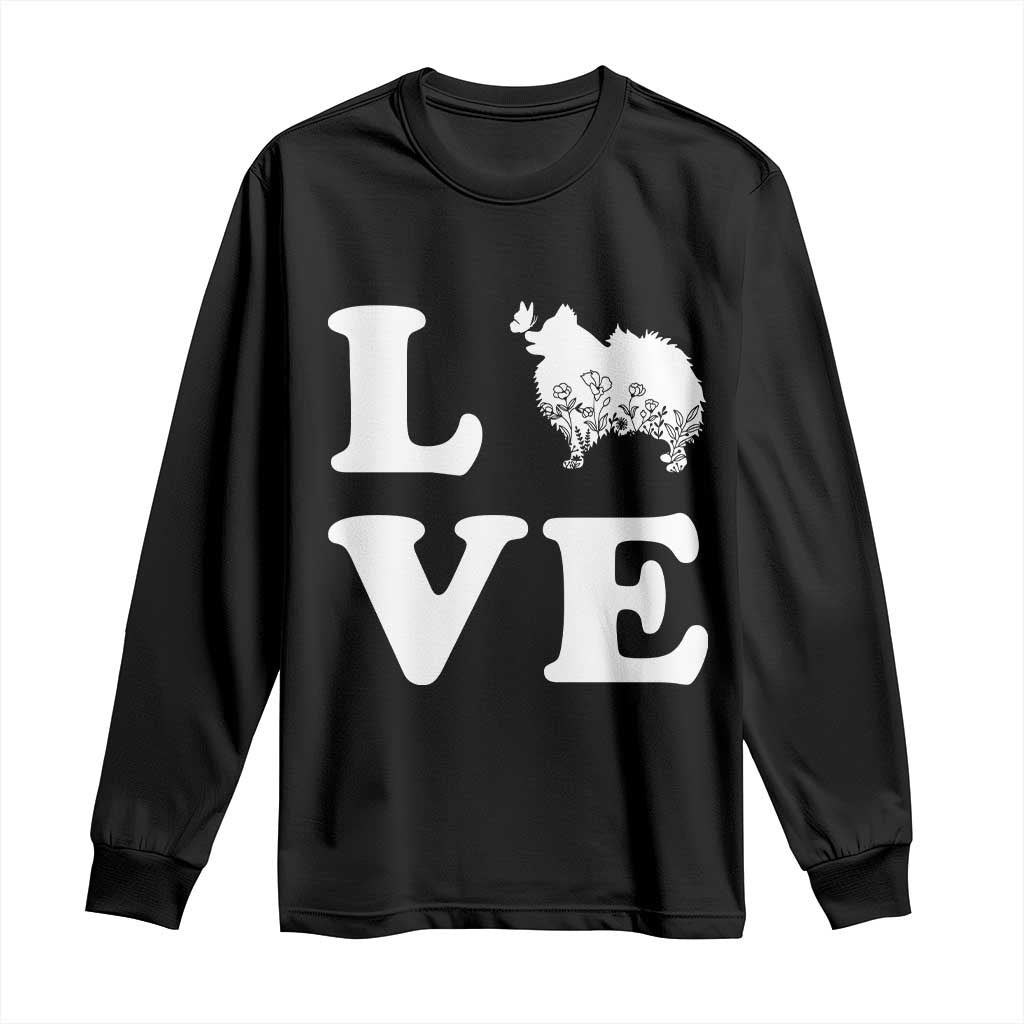 Love Pomeranian Long Sleeve Shirt Cute Pom Dog Lover Gift TS12 Black Print Your Wear