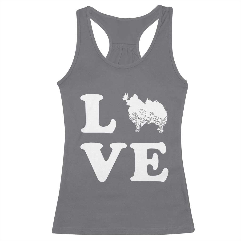 Love Pomeranian Racerback Tank Top Cute Pom Dog Lover Gift TS12 Charcoal Print Your Wear
