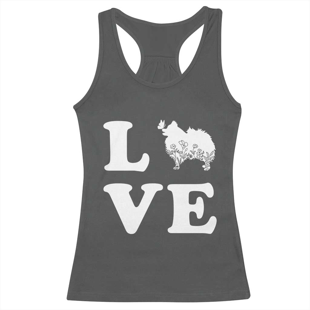 Love Pomeranian Racerback Tank Top Cute Pom Dog Lover Gift TS12 Dark Heather Print Your Wear