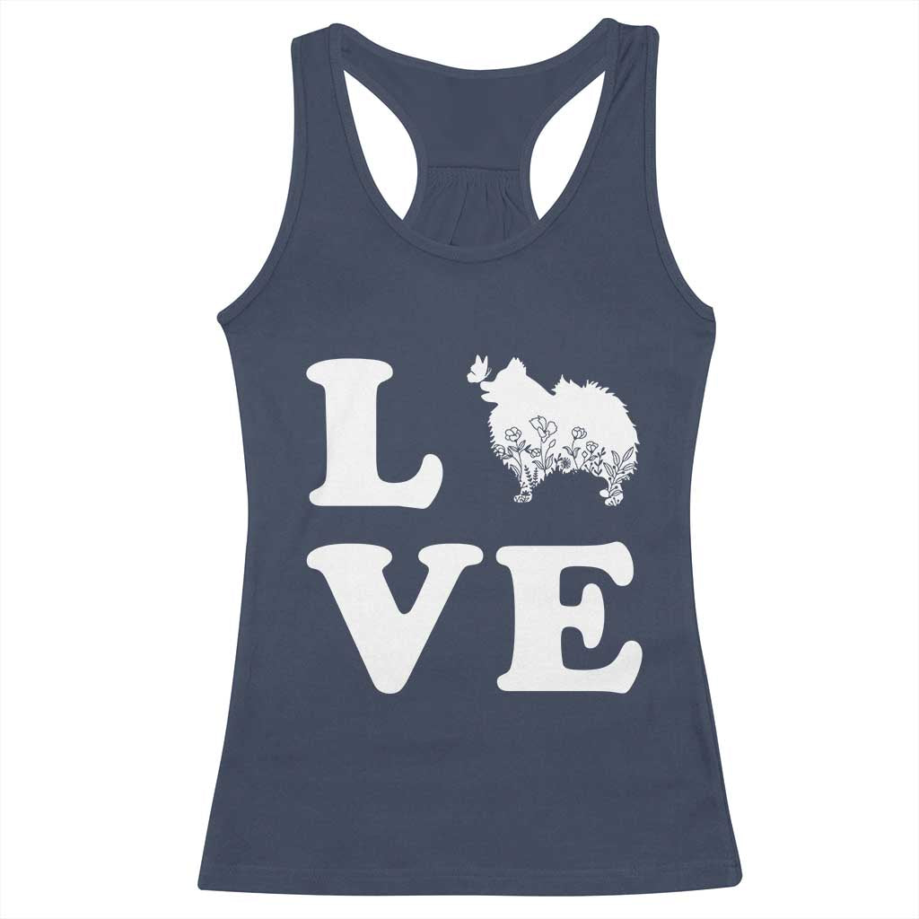 Love Pomeranian Racerback Tank Top Cute Pom Dog Lover Gift TS12 Navy Print Your Wear