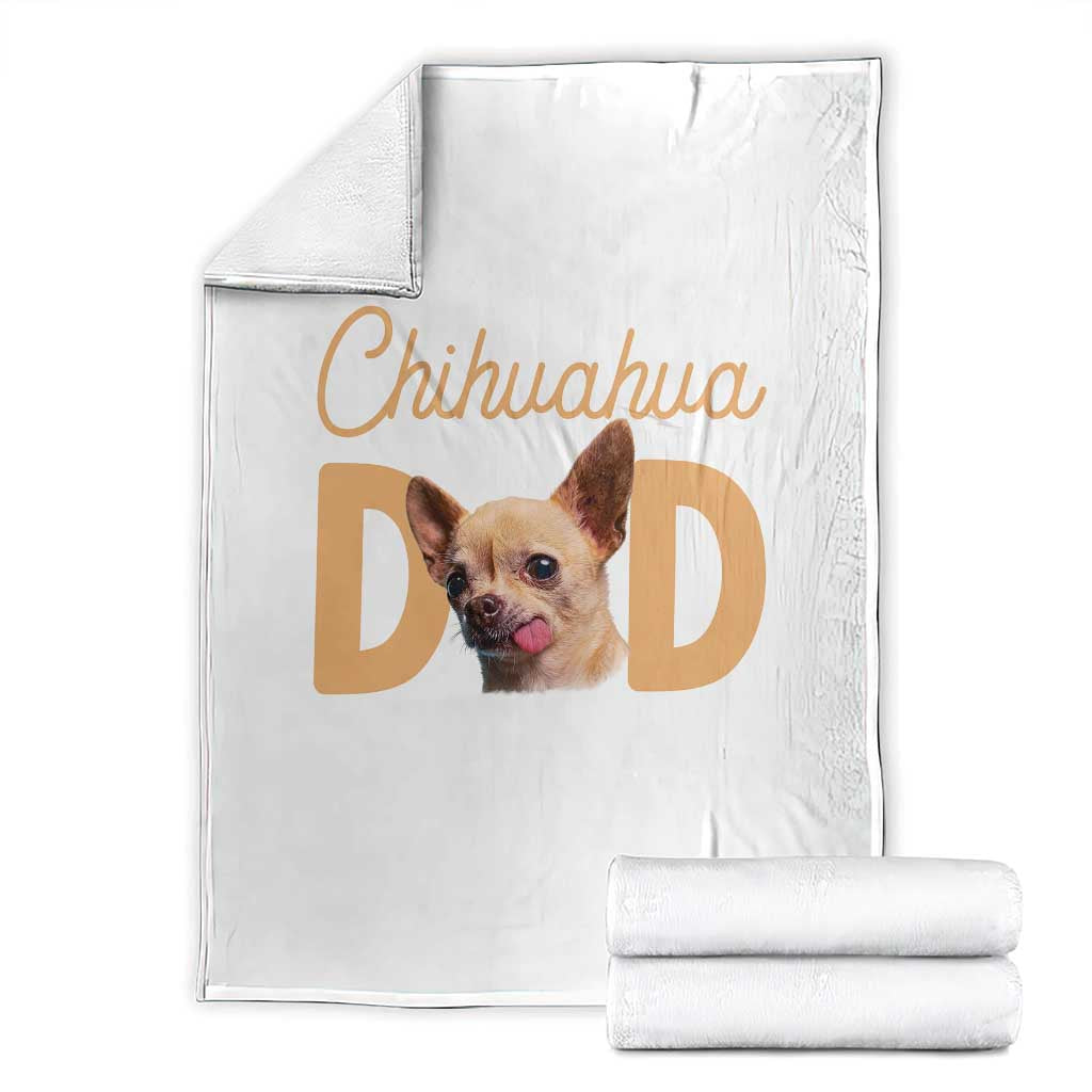 Proud Chihuahua Dad Throw Blanket Ankle Biter Dog Lover TS12 White Print Your Wear