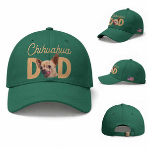 Proud Chihuahua Dad Baseball Cap Ankle Biter Dog Lover TS12 Baseball Cap Universal Fit Irish Green Print Your Wear