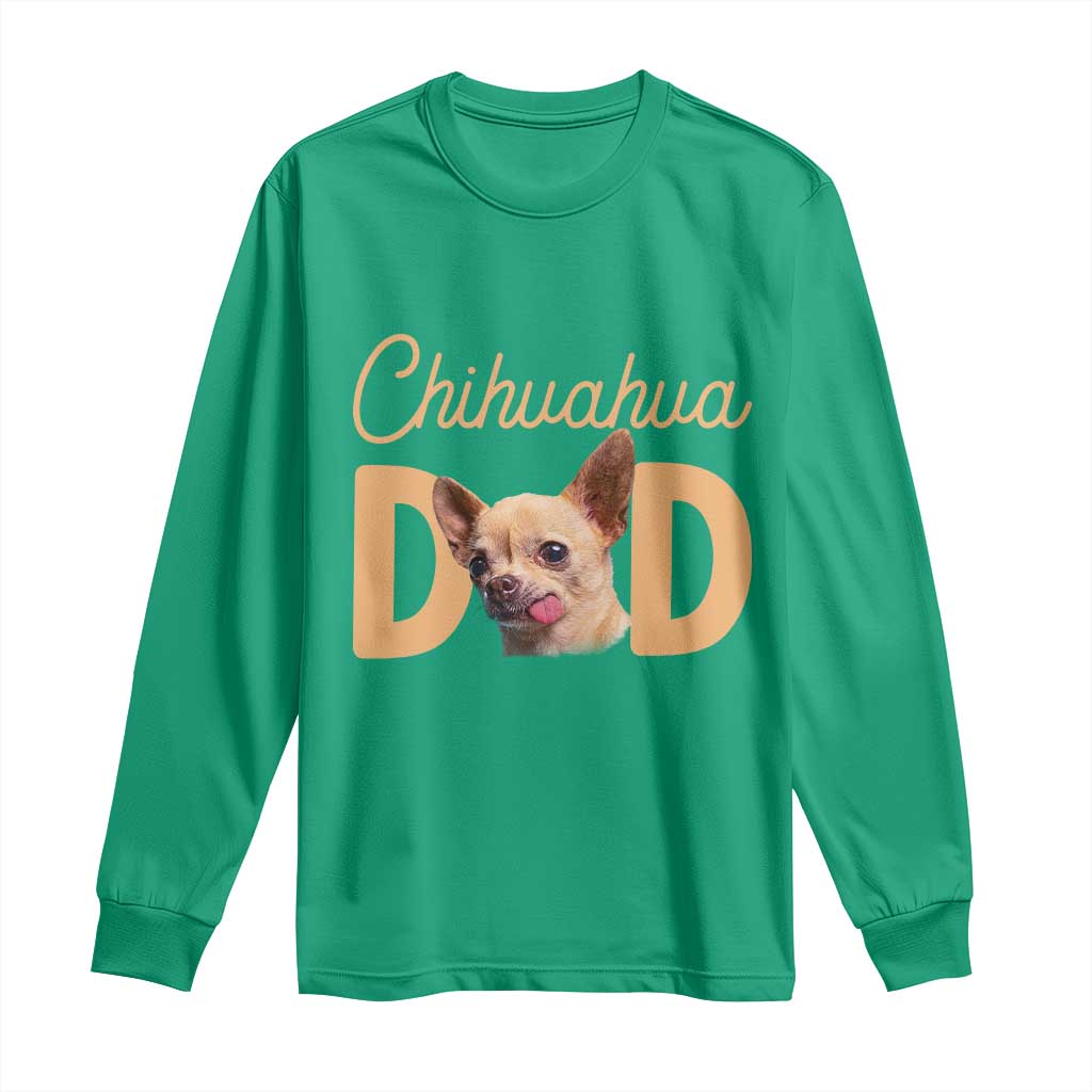 Proud Chihuahua Dad Long Sleeve Shirt Ankle Biter Dog Lover TS12 Irish Green Print Your Wear