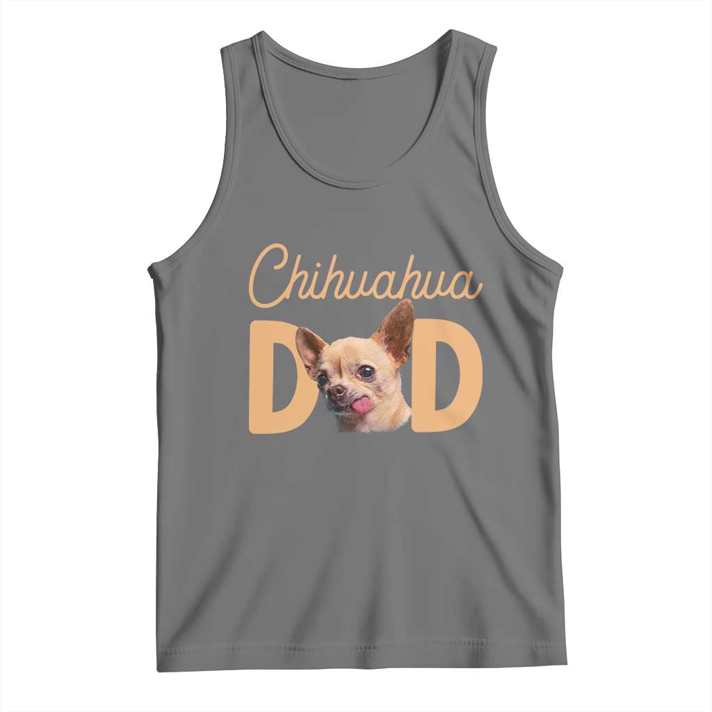 Proud Chihuahua Dad Tank Top Ankle Biter Dog Lover TS12 Black Heather Print Your Wear
