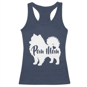 Proud Pom Mom Racerback Tank Top Pomeranian Dog Lover Gift TS12 Navy Print Your Wear