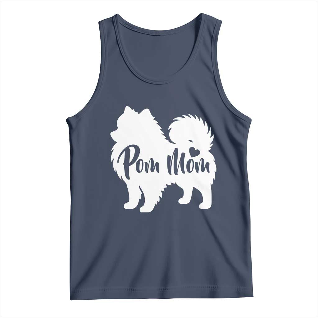 Proud Pom Mom Tank Top Pomeranian Dog Lover Gift TS12 Navy Print Your Wear