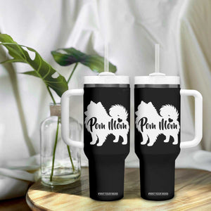 Proud Pom Mom Tumbler With Handle Pomeranian Dog Lover Gift TS12 Print Your Wear