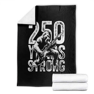 250 Years Strong Bigfoot Guitar Throw Blanket USA 250th Anniversary Gift TS12 Black Print Your Wear
