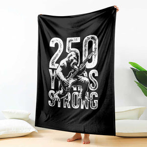 250 Years Strong Bigfoot Guitar Throw Blanket USA 250th Anniversary Gift TS12 Print Your Wear