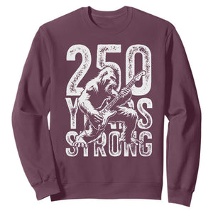 250 Years Strong Bigfoot Guitar Sweatshirt USA 250th Anniversary Gift TS12 Maroon Print Your Wear