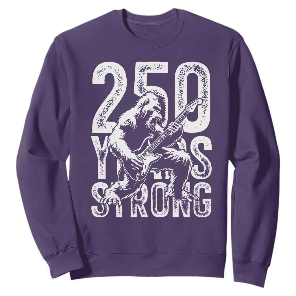 250 Years Strong Bigfoot Guitar Sweatshirt USA 250th Anniversary Gift TS12 Purple Print Your Wear